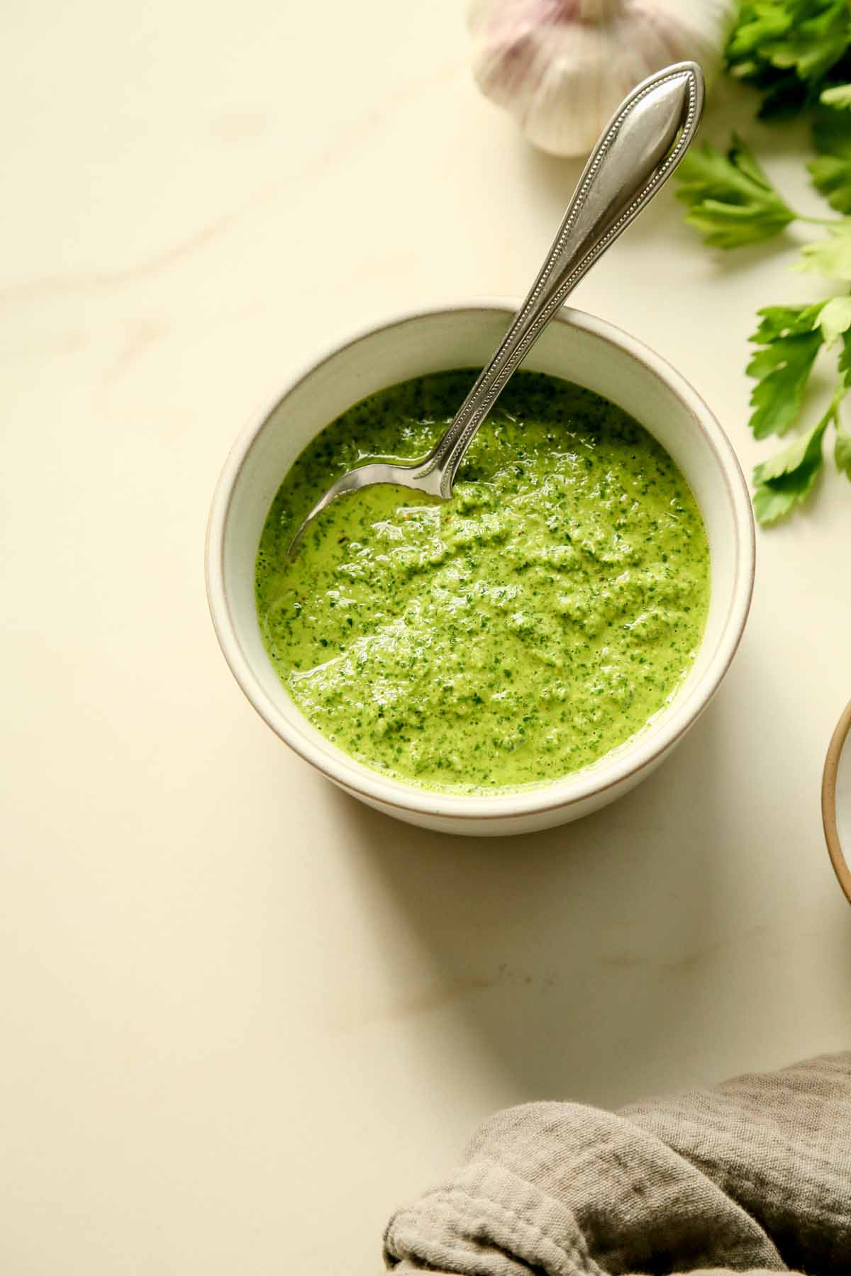 Easy Green Zhoug Middle Eastern Spicy Sauce