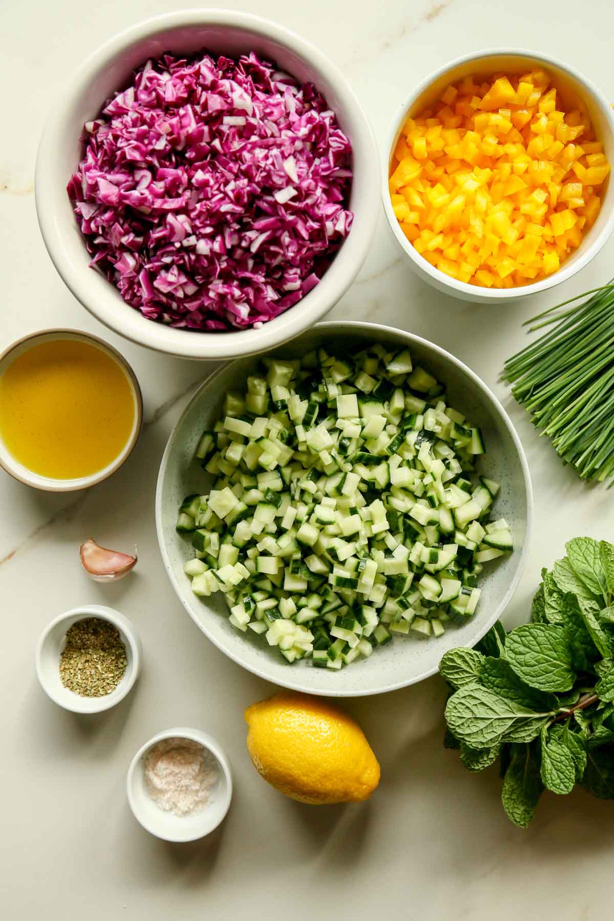 Red Cabbage Salad Ingredients