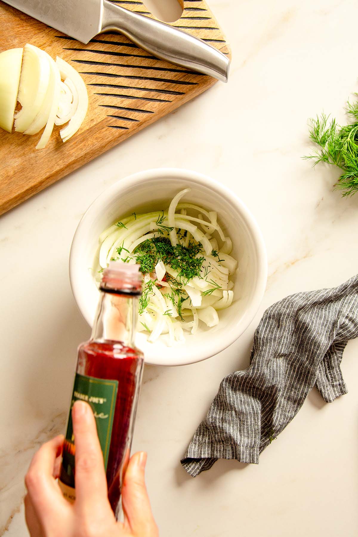 Onion, Fresh Dill with Red Wine Vinegar