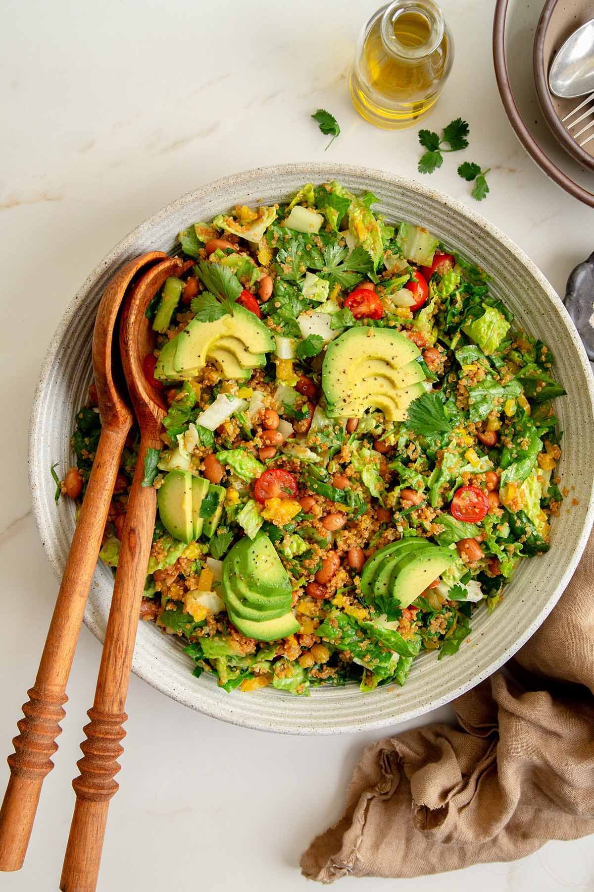 Quinoa taco salad in a bowl