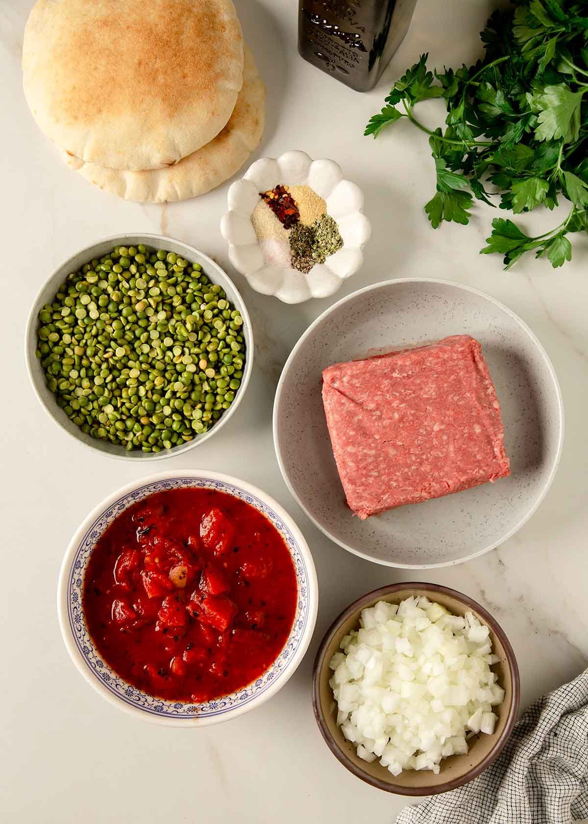 Ingredient to Make One-Pot Mediterranean Beef and Lentils