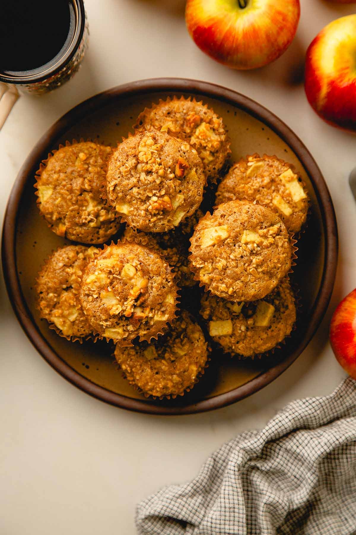 Apple muffins on a plate