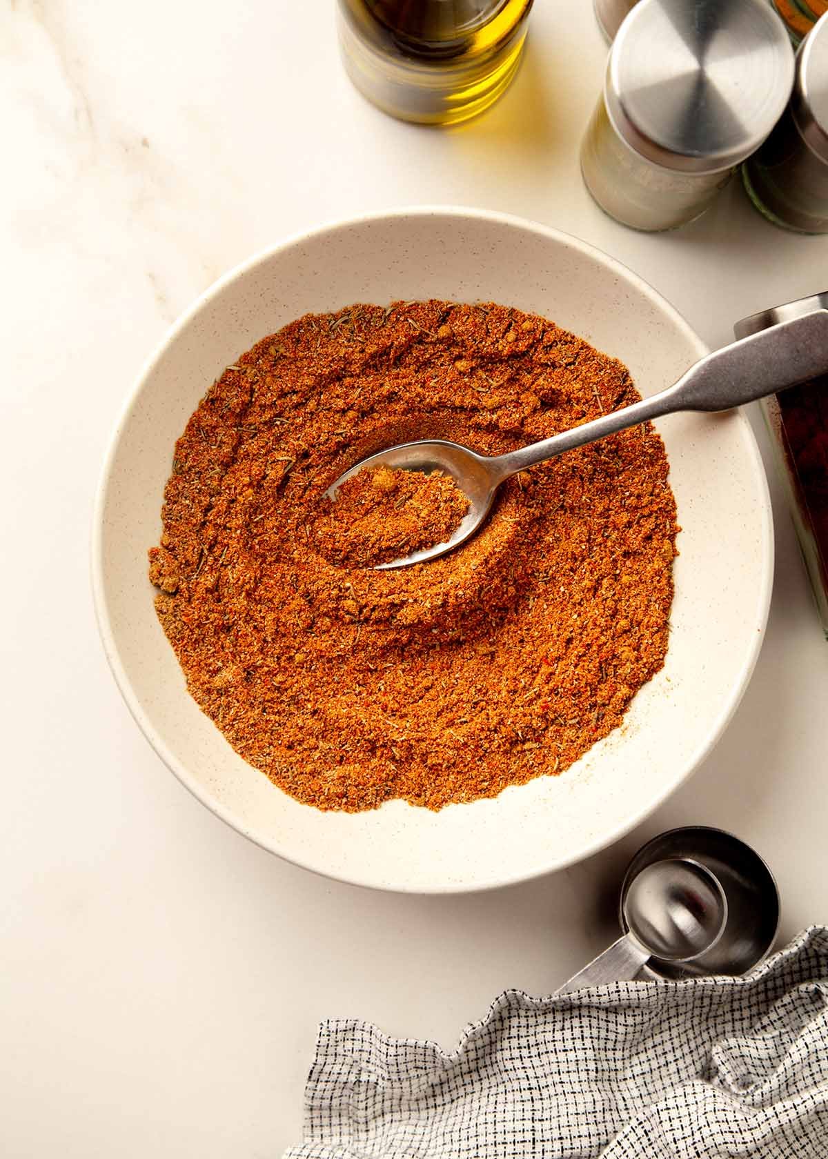 shawarma spice mix in white bowl