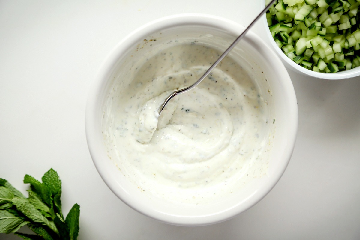 Yogurt-and-Herbs-in-a-Bowl