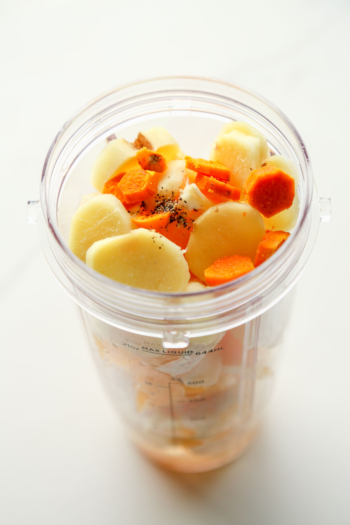 Ginger, Turmeric, Orange in a Blender with Black Pepper