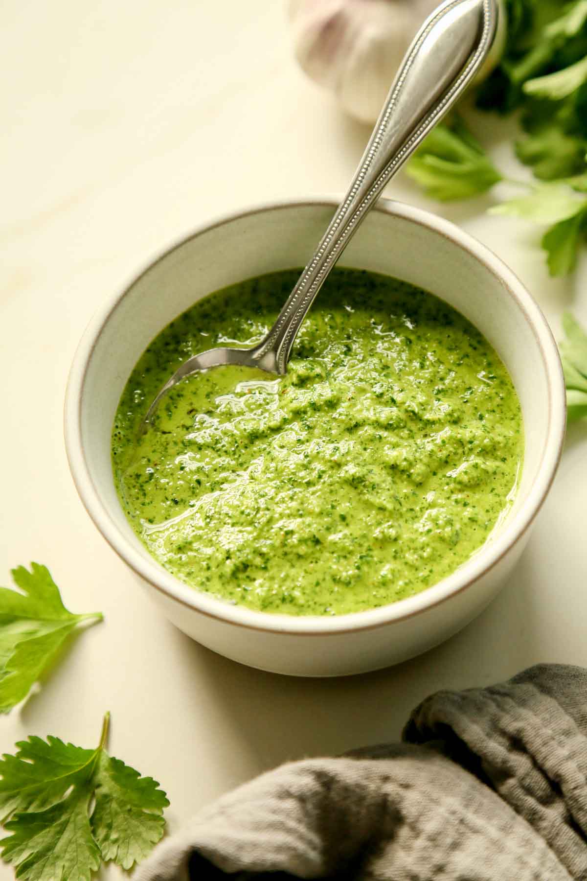 Green Zhoug Recipe (spicy cilantro sauce)
