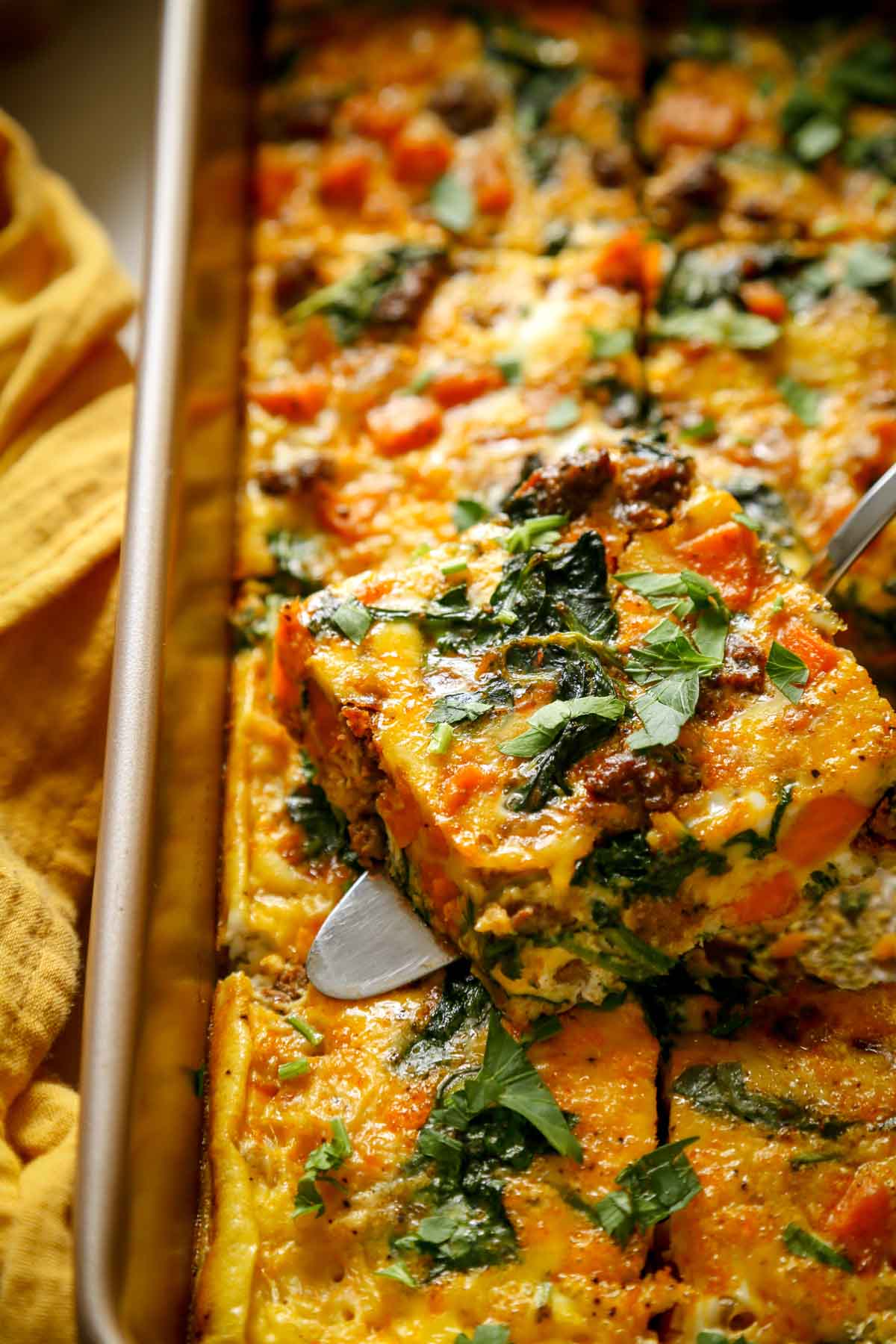 Healthy Egg Bake with Spinach and Sweet Potatoes