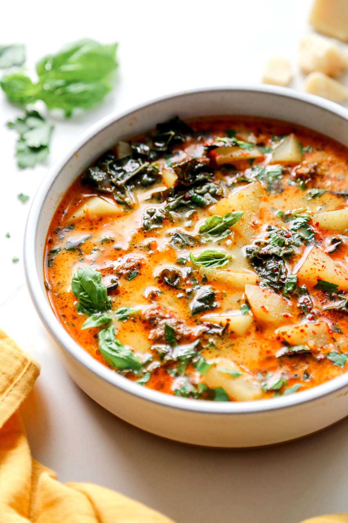Italian Tuscan Soup Recipe made with coconut milk