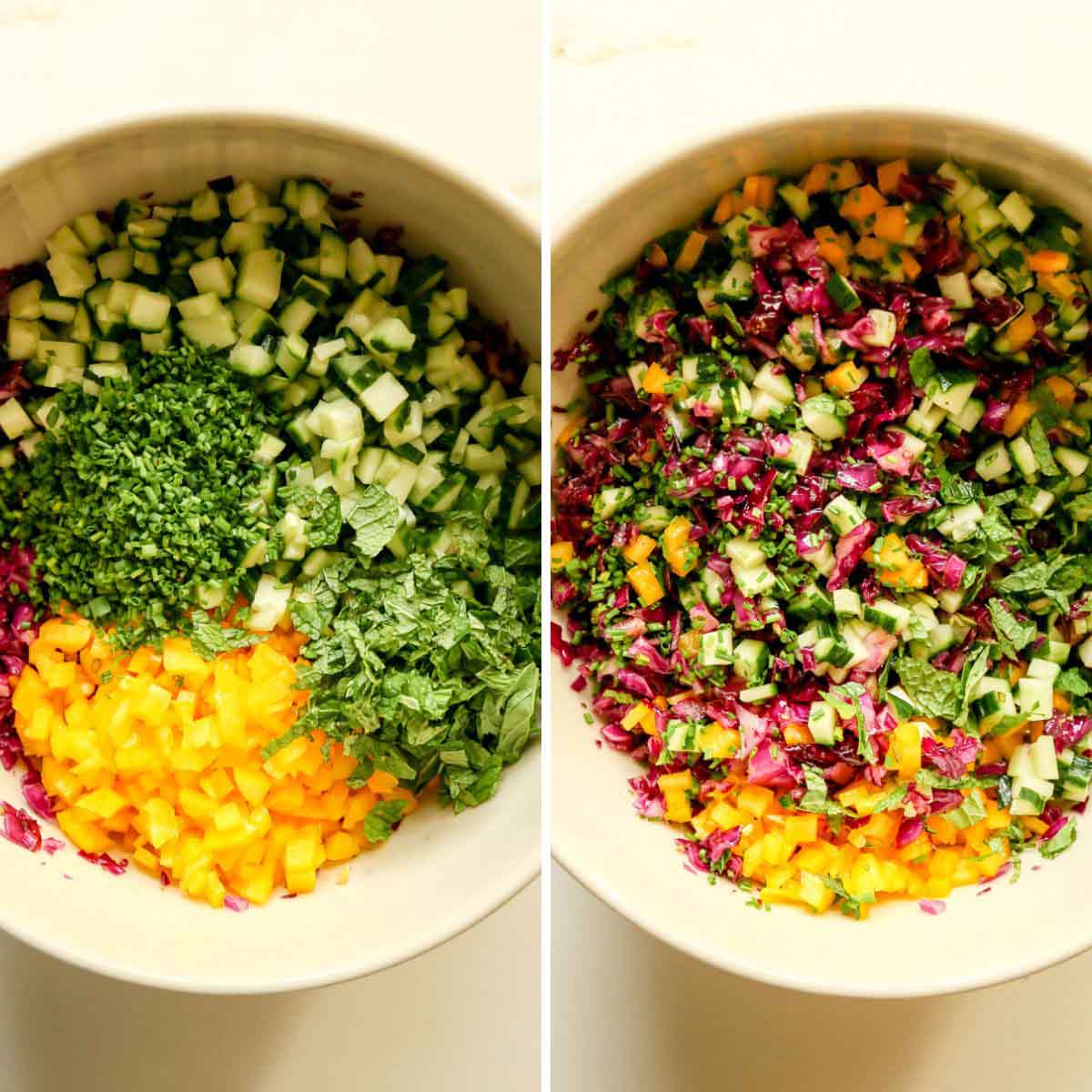 Before and After Mixed Red Cabbage Recipe