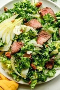 Escarole with Steak and Pears