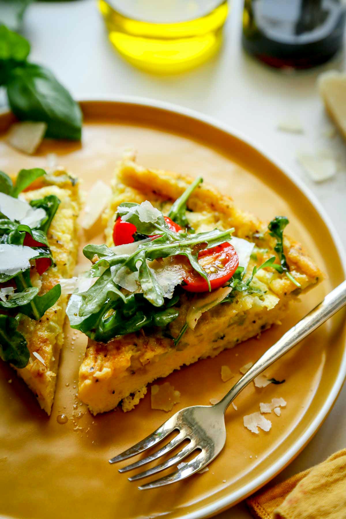 Skillet Frittata with Arugula and Balsamic Marinated Tomatoes - Crave ...