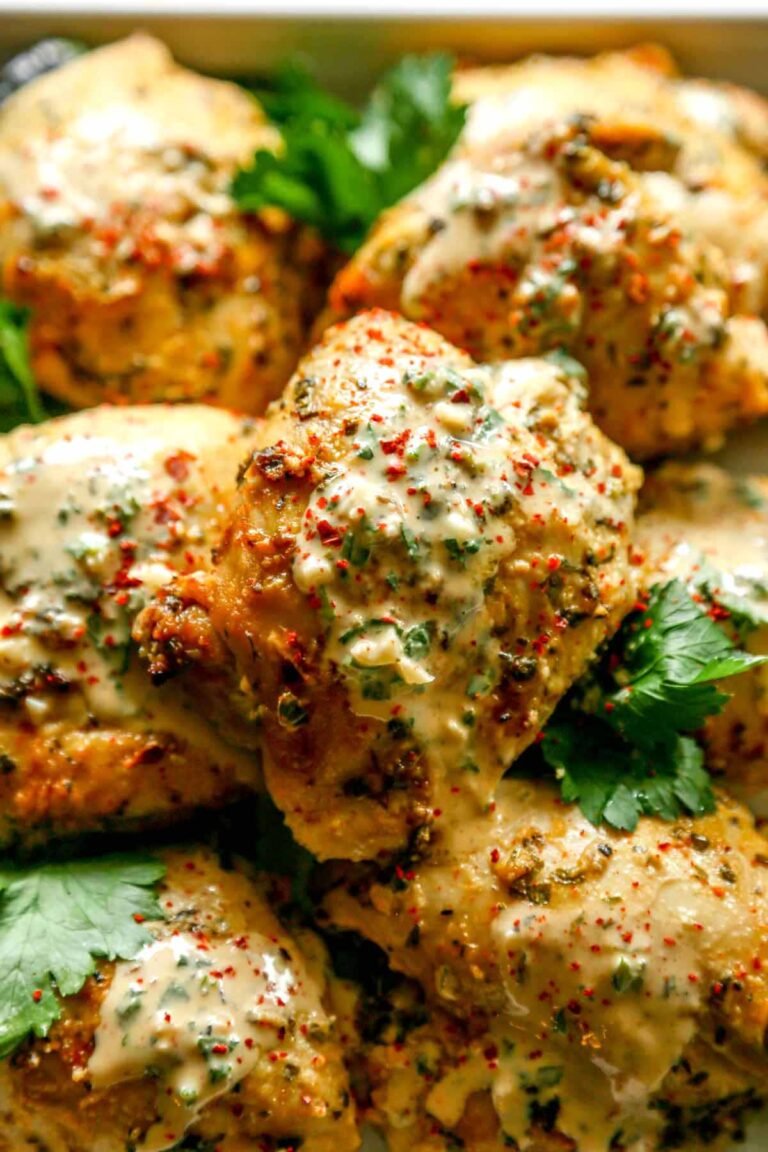 Za'atar Chicken Thighs with Tahini and Garlic