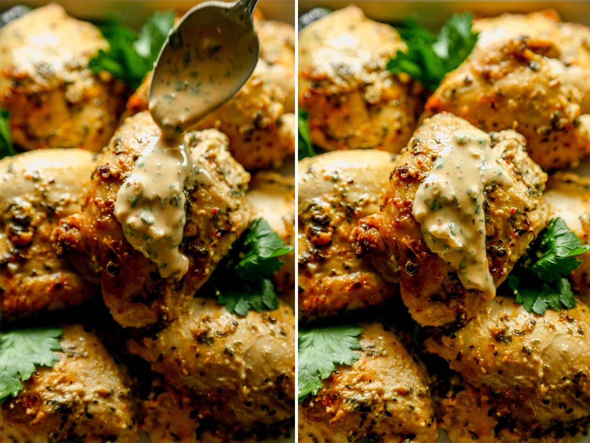 Za'atar Chicken Thighs with Tahini and Garlic