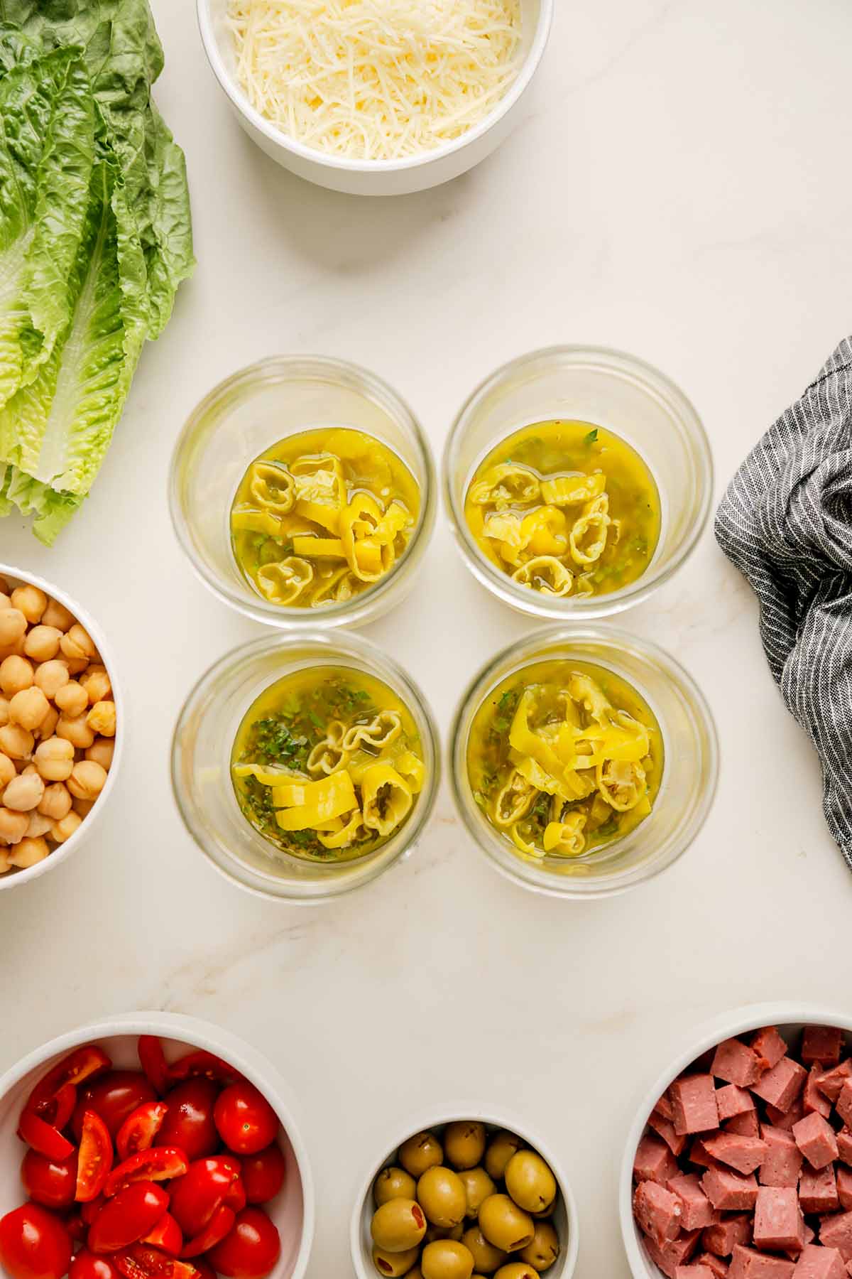 Italian Chopped Salad in Jars