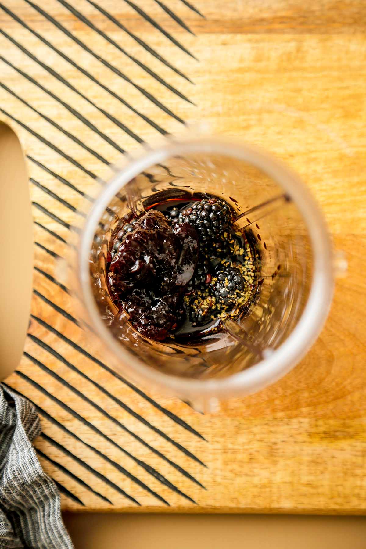 Blackberries, Balsamic Vinegar, and Spices in a Nutribullet Blender