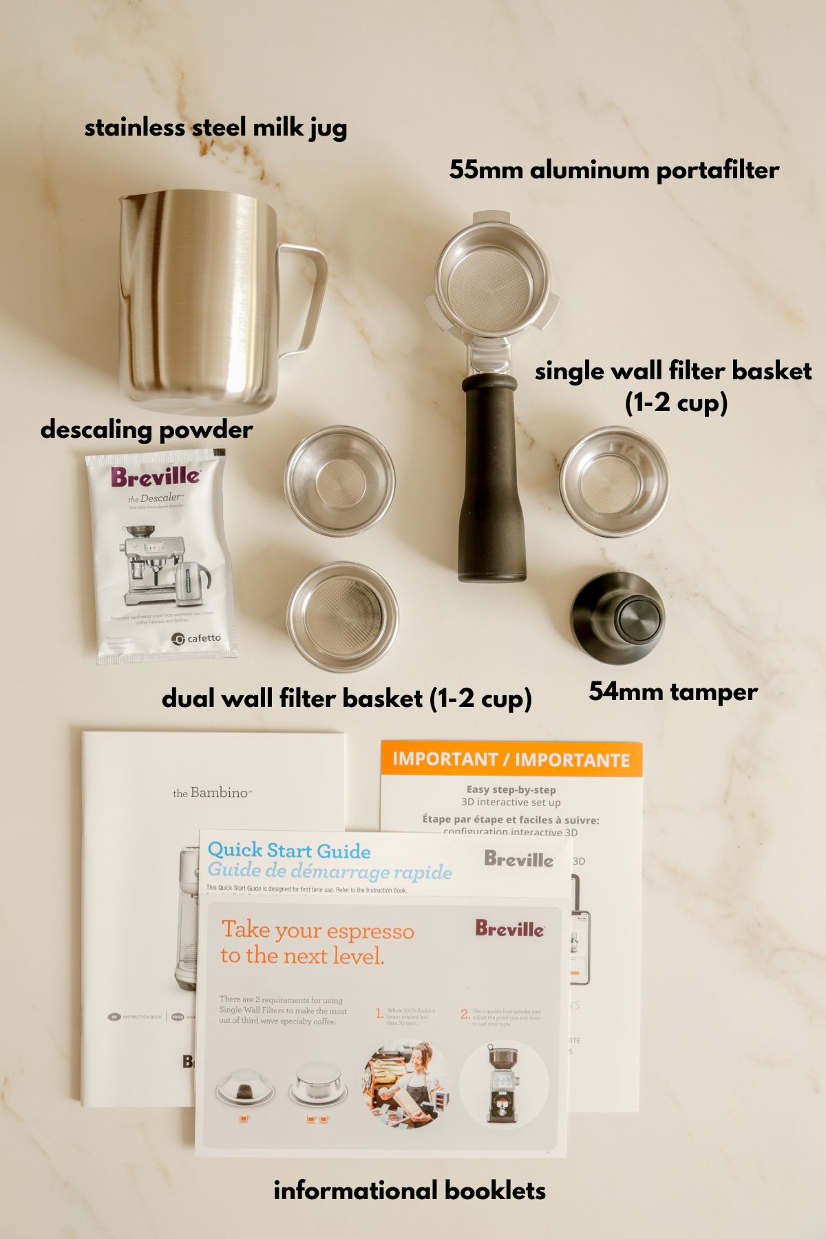 Components of the Bambino Espresso Machine