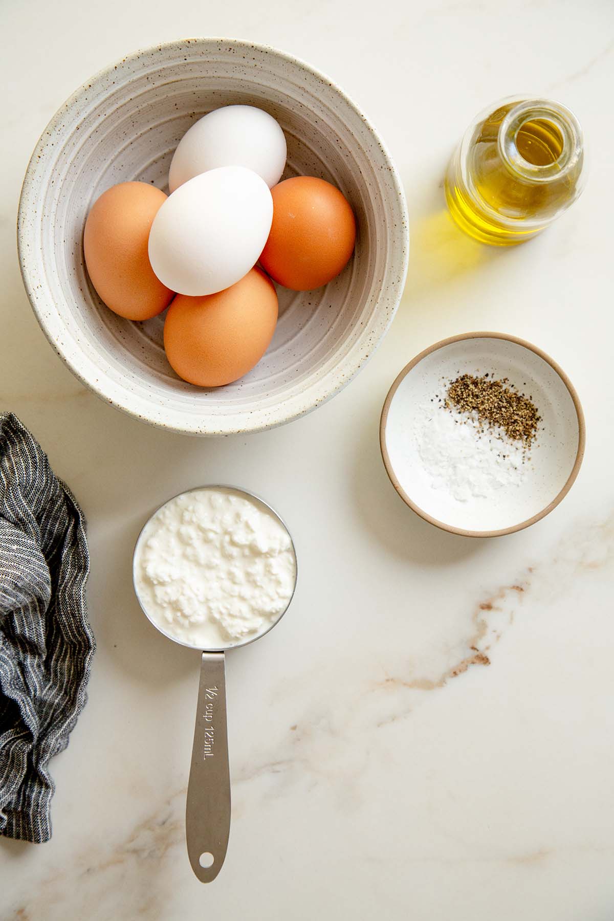 High Protein Scrambled Eggs with Cottage Cheese Ingredients