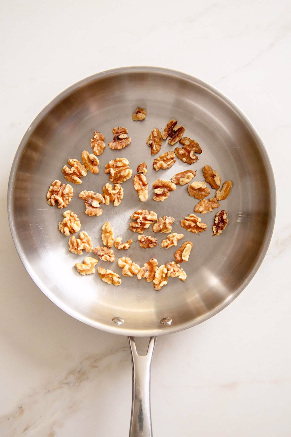 Walnuts Toasting in a Dry Skillet