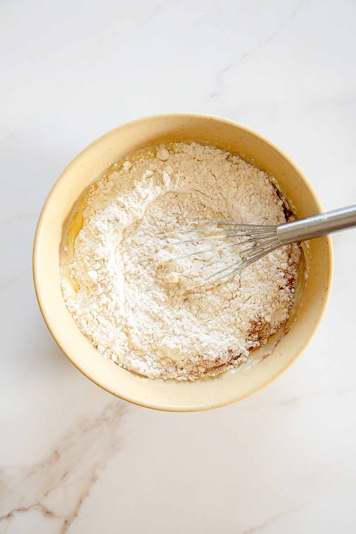 Dry ingredients Added to Wet Ingredients