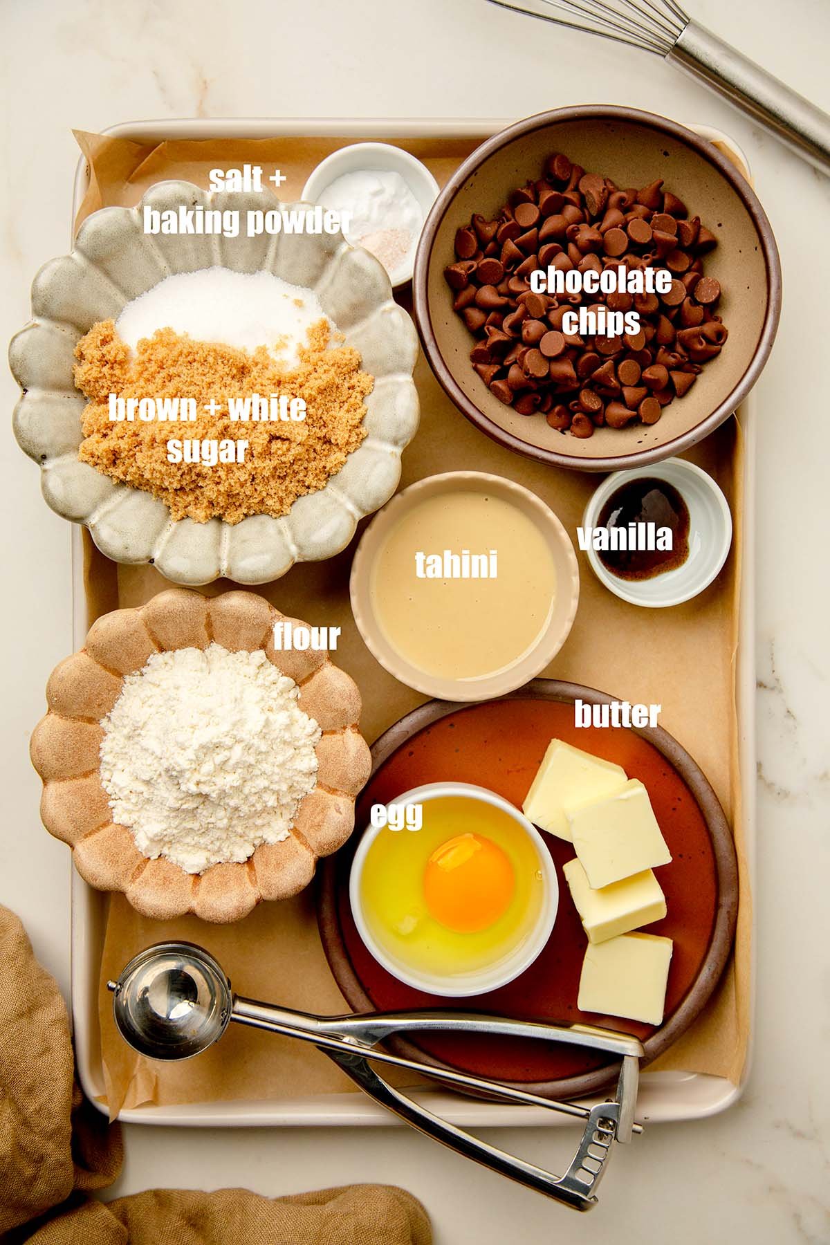 Tahini Chocolate Chip Cookies Ingredients