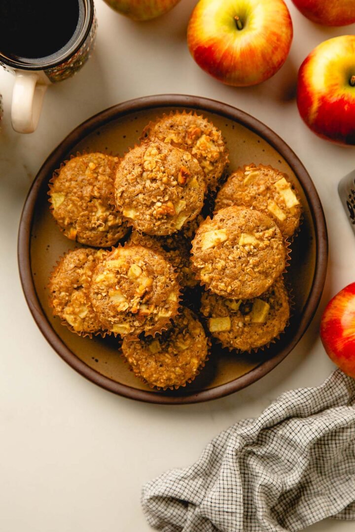 Plate of muffins and coffee
