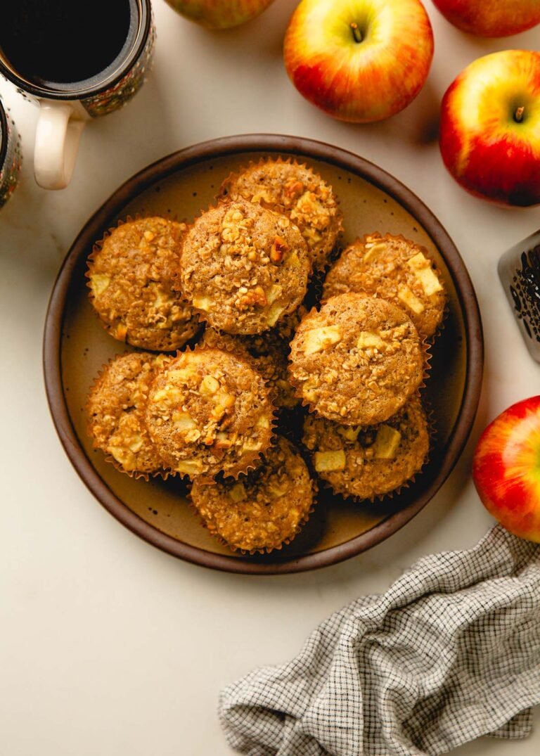 Plate of muffins and coffee