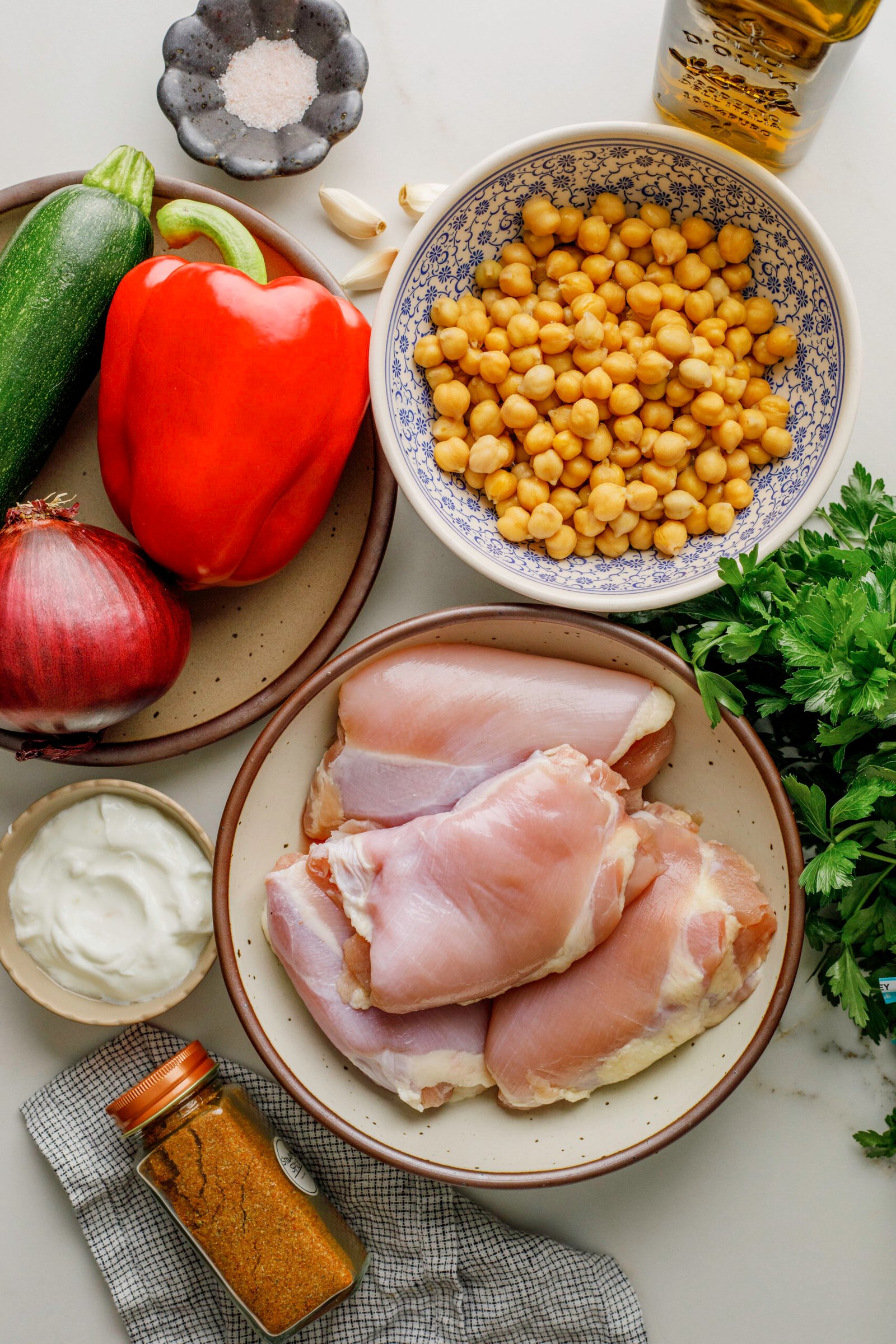 Sheet Pan Chicken Shawarma Bowls