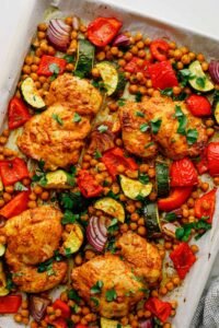 Sheet Pan Chicken Shawarma with Vegetables