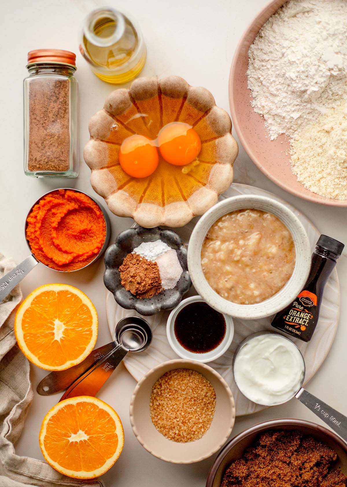 Orange Spice Pumpkin Banana Muffins Ingredients