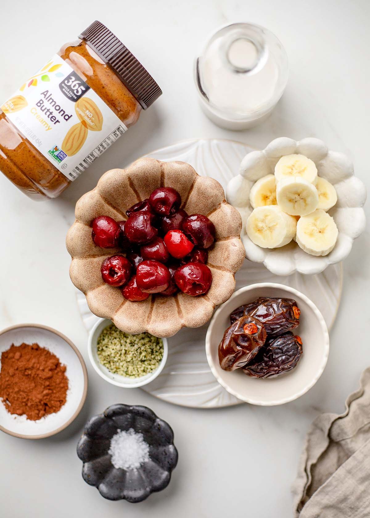 Chocolate Cherry Almond Butter Smoothie Ingredients