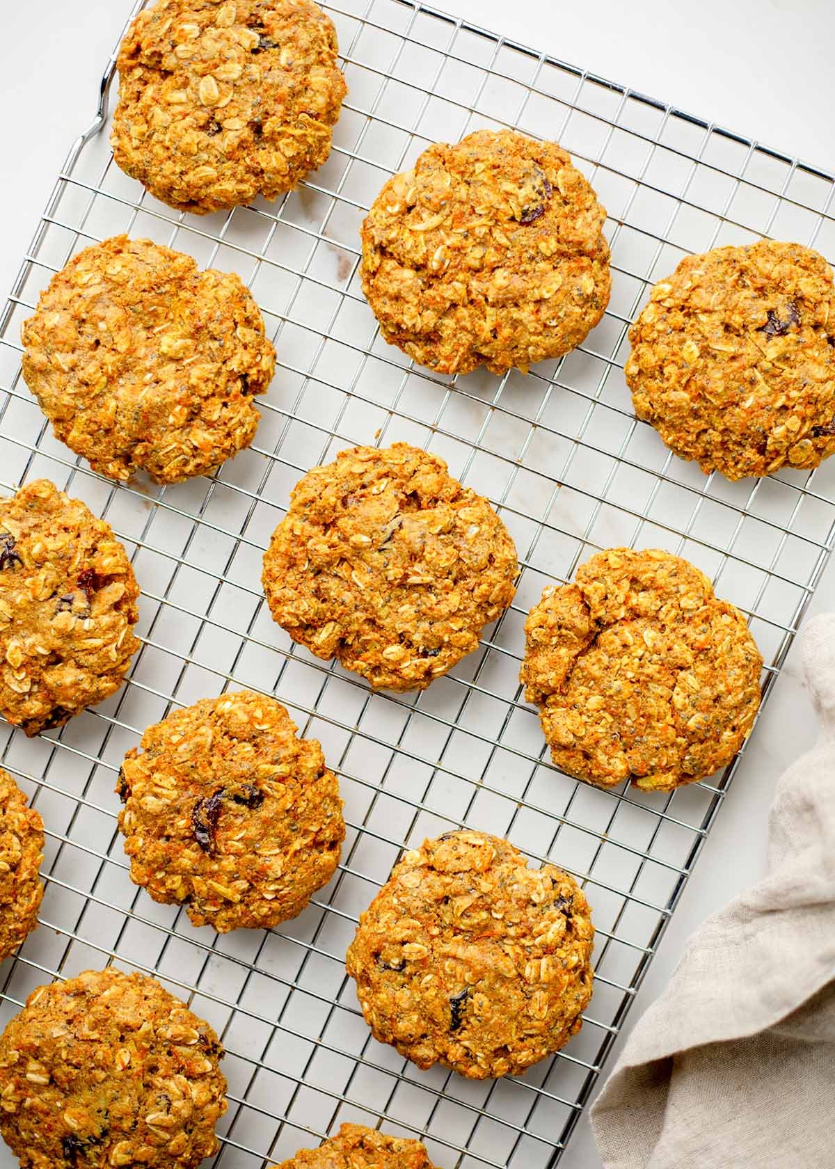breakfast cookies cooling on wire rack