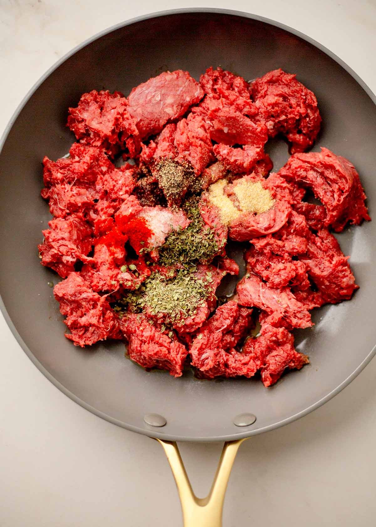 Uncooked ground beef