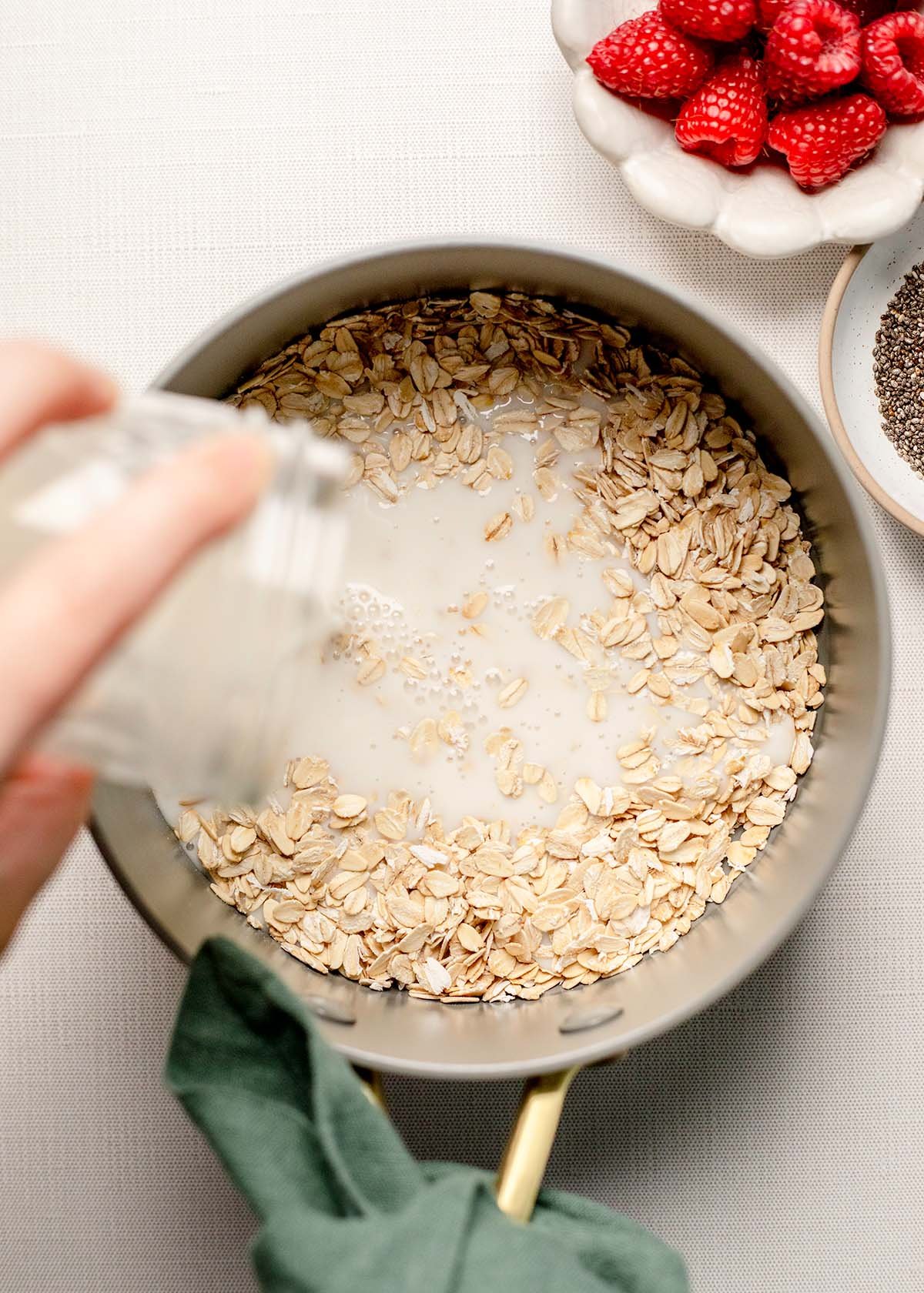 coconut milk added to oats